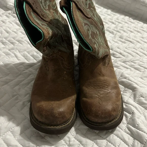 Justin Gypsy Gemma Brown Ladies Western Boot - Picture 2 of 3